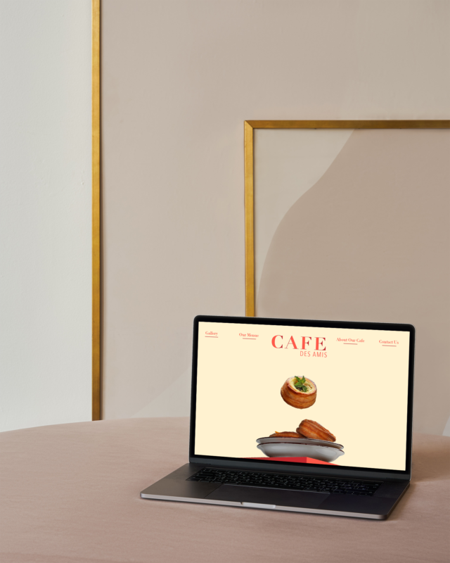 cafe laptop Mockup